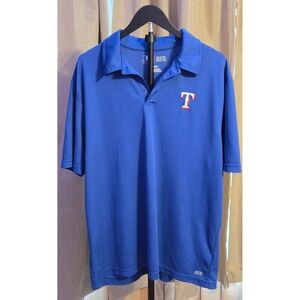 MLB Texas Rangers Polo Shirt Mens Size XL Blue TX3 Cool Baseball